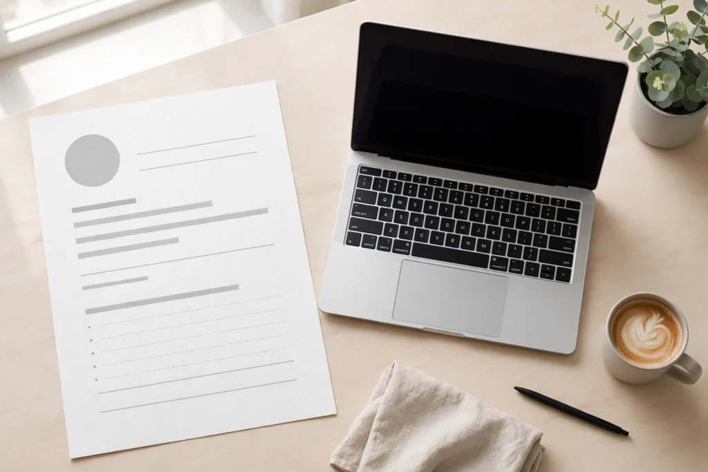 Employment contract documents laid out for careful review